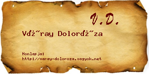 Váray Doloróza névjegykártya